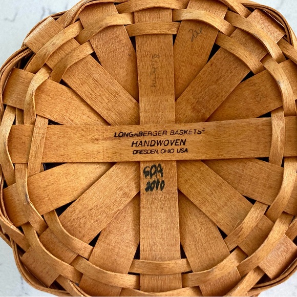 LONGABERGER Basket Morning Glory Handwoven 2000 May Series Fabric Liner Plastic - Picture 6 of 16